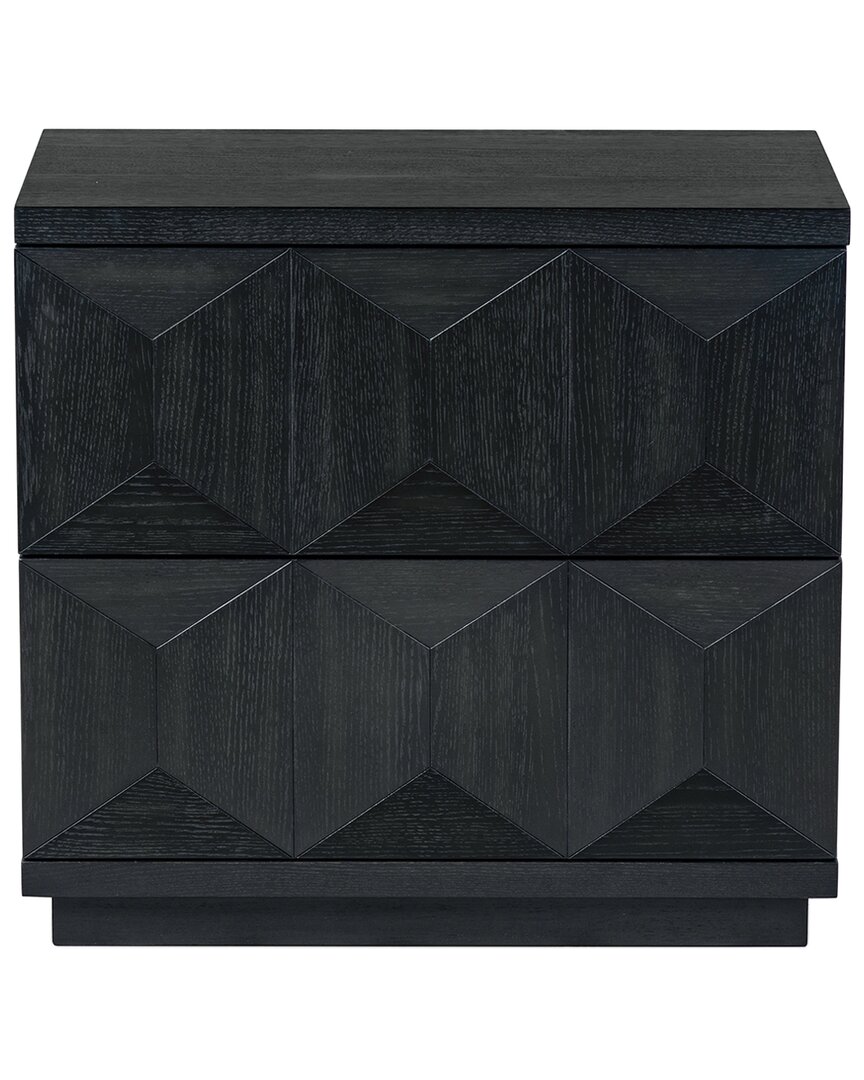 Safavieh Couture Deziree Wood 2 Drawer Nightstand In Black