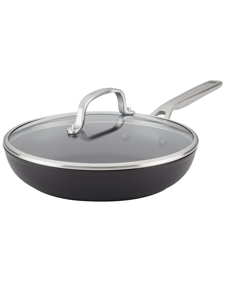 Kitchenaid Hard-anodized Induction Frying Pan With Lid In Black