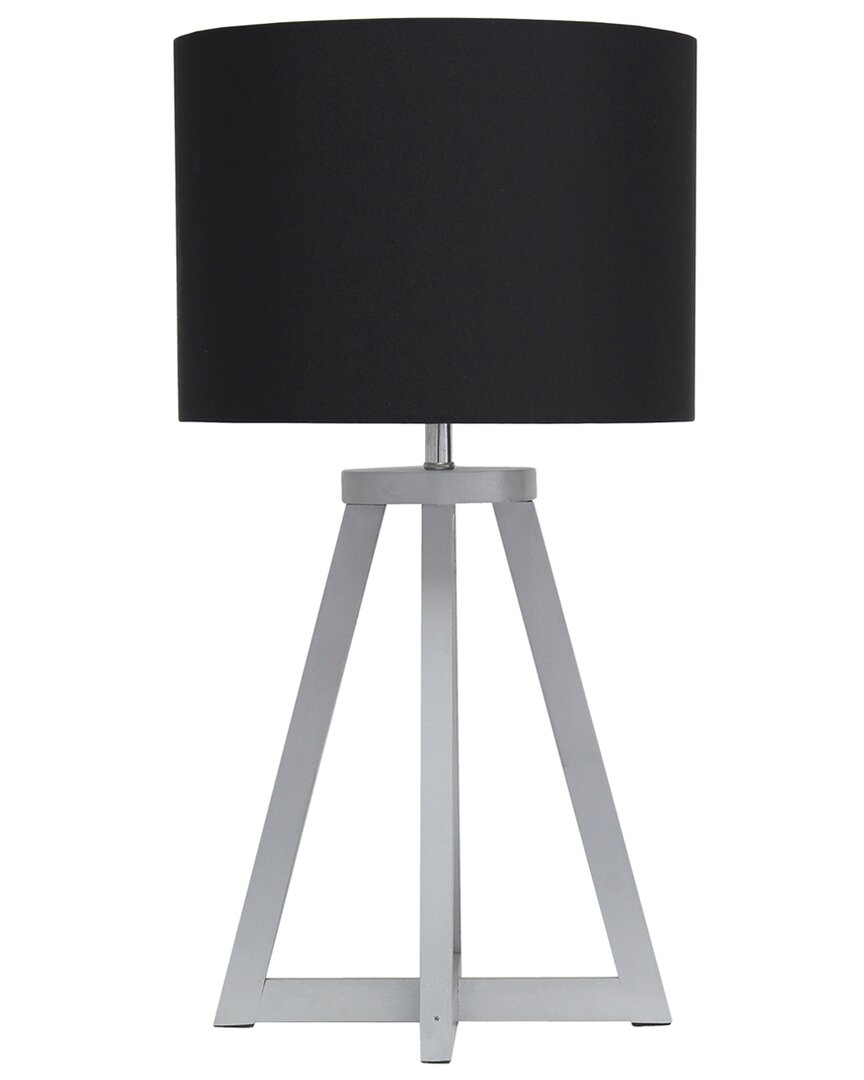 Lalia Home Laila Home Interlocked Triangular Gray Wood Table Lamp With Black Fabric Shade