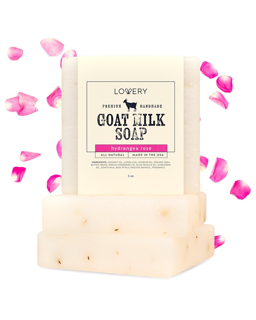 Lovery Pack Of 3 Hydrangea Rose Handmade Goat Milk Soap Bars