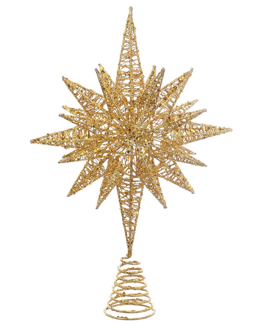 Kurt Adler 16.5in Multi-angle Star Tree Topper In Gold
