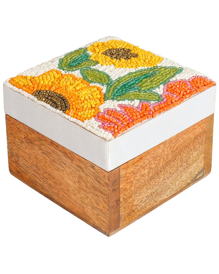 Tiramisu Golden Sunflower Keepsake Box In Multi