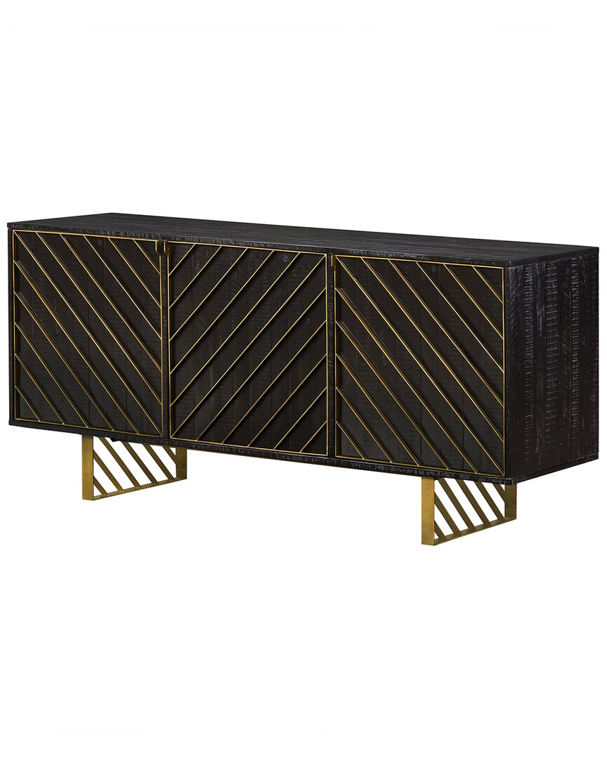 Armen Living Monaco Rectangular Wood Sideboard In Black