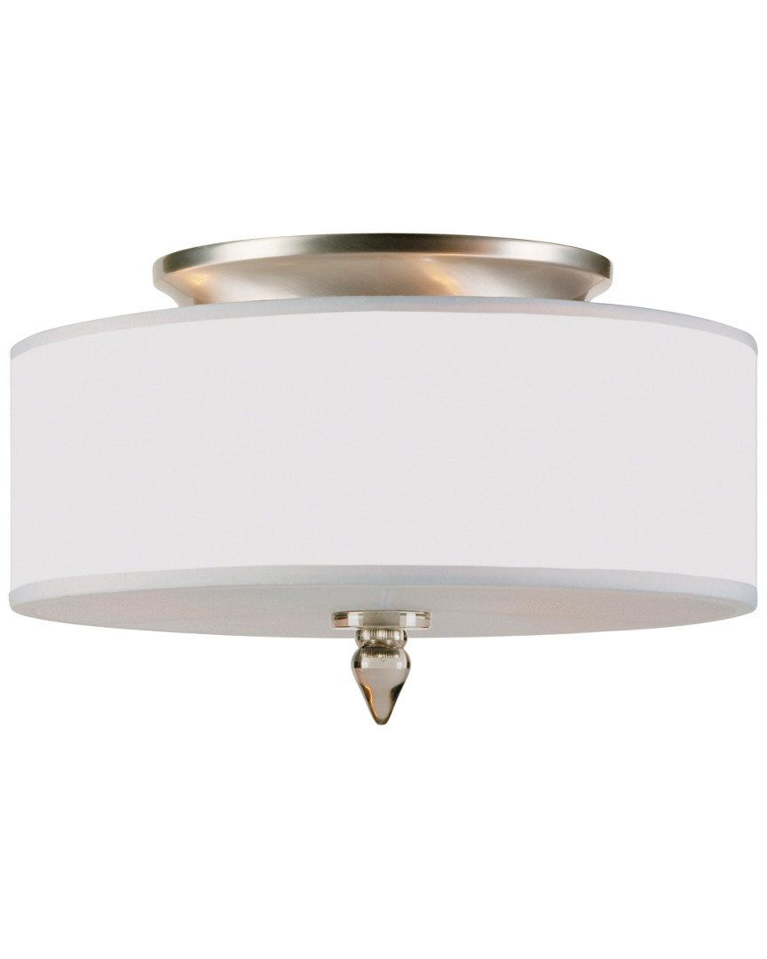 Crystorama Luxo 3-light Drum Shade Nickel Flush Mount
