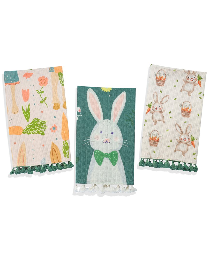 Tiramisu Spring Garden Bunny Towel Set In Multi