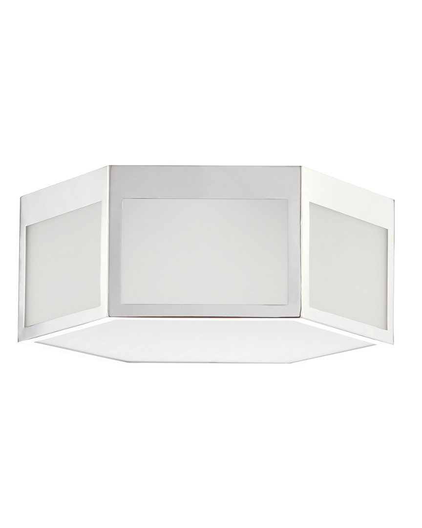 Jonathan Y Moderno 15.75in Hexagon Metal/frosted Glass Led Flush Mount