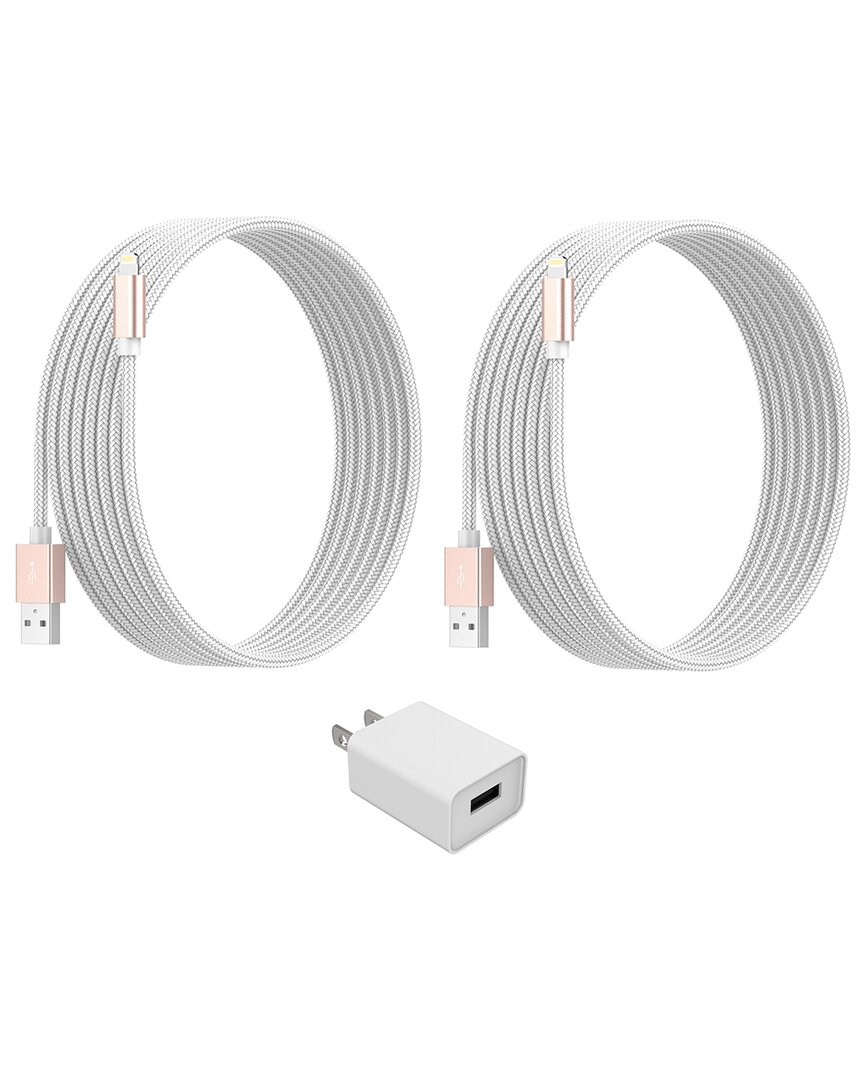Shop Posh Tech 2-pack Braided Lightning To Usb Charge & Sync Cable In White