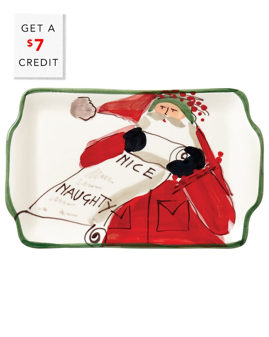 Vietri Old St. Nick 2023 Limited Edition Rectangular Plate With $7 Credit In Multi