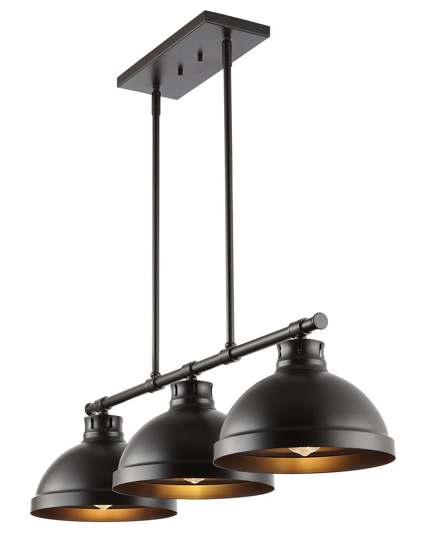 Jonathan Y Asher 36in 3-light Industrial Farmhouse Iron Led Pendant In Bronze