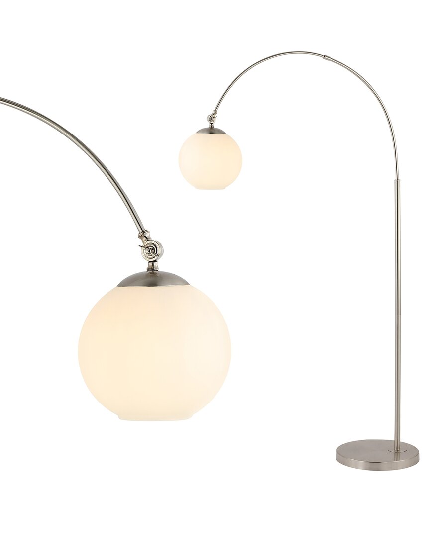 Jonathan Y Nora 71in Coastal Vintage Iron Led Floor Lamp In Nickel