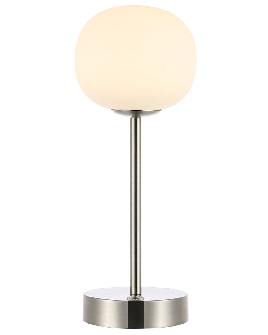 Jonathan Y Natalia 12in Modern Iron Rechargeable Integrated Led Table Lamp In Nickel