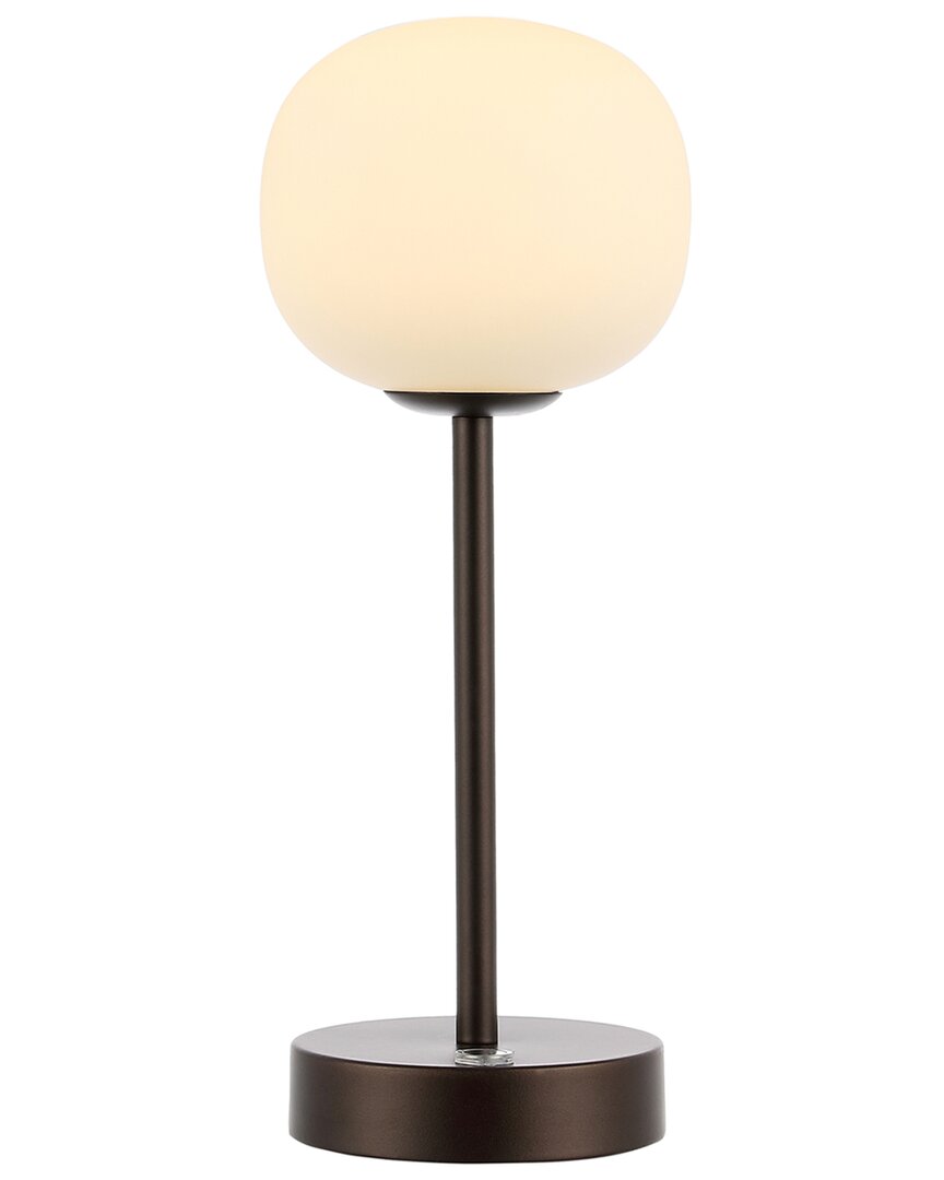 Jonathan Y Natalia 12in Bohemian Farmhouse Iron Rechargeable Integrated Led Table Lamp In Bronze