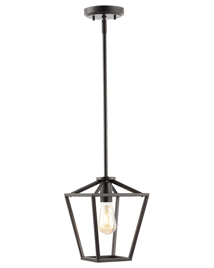 Jonathan Y Grace 8in 1-light Industrial Farmhouse Iron Led Pendant In Bronze