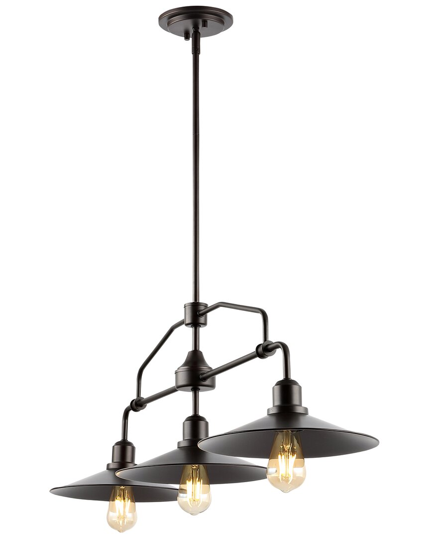 Jonathan Y Nathan 38in 3-light Industrial Farmhouse Iron Linear Led Pendant In Bronze