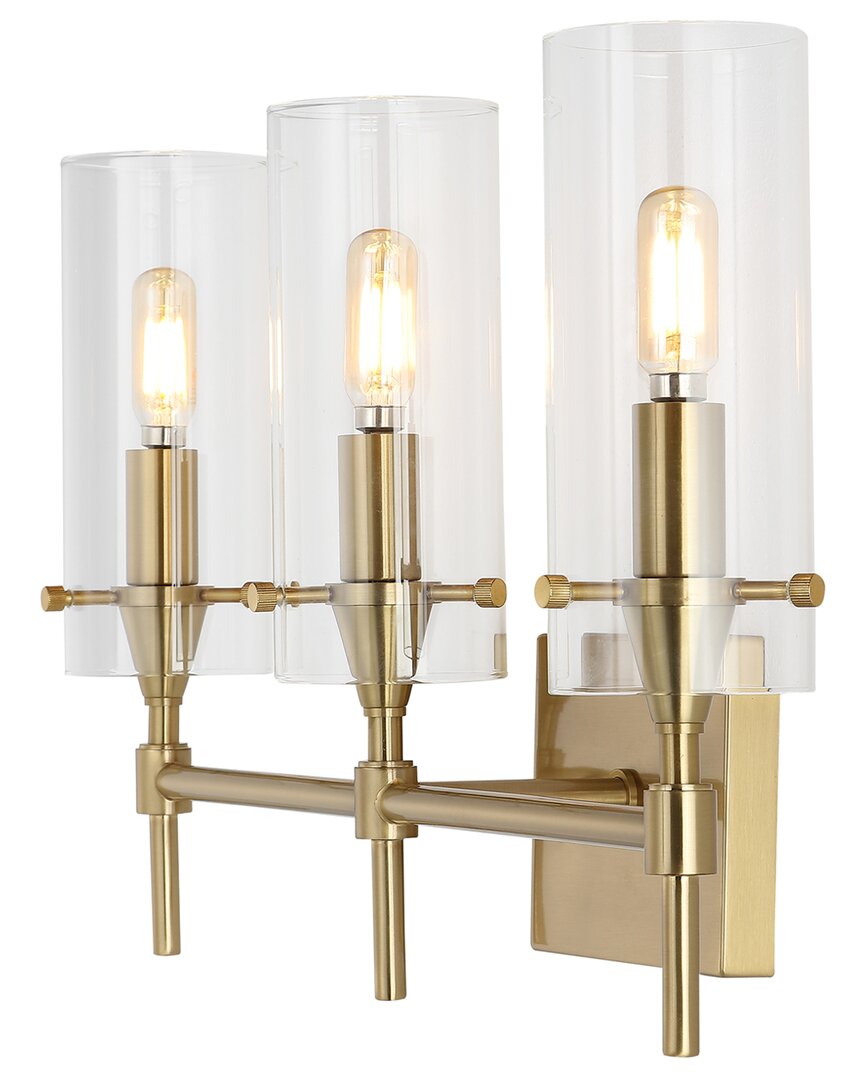 Jonathan Y Cato 21in 3-light Modern Minimalist Iron/glass Led Vanity In Gold
