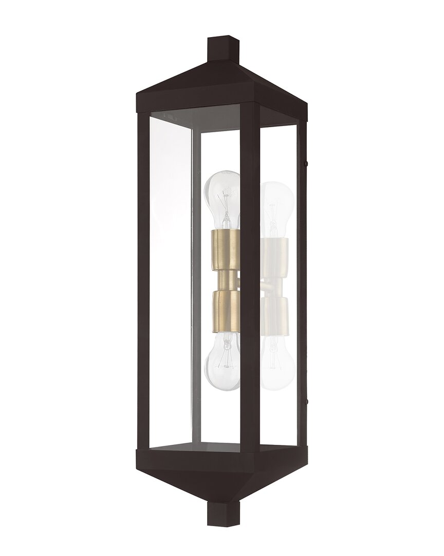 Livex Lighting 2-light Bronze Outdoor Wall Lantern In Bronze