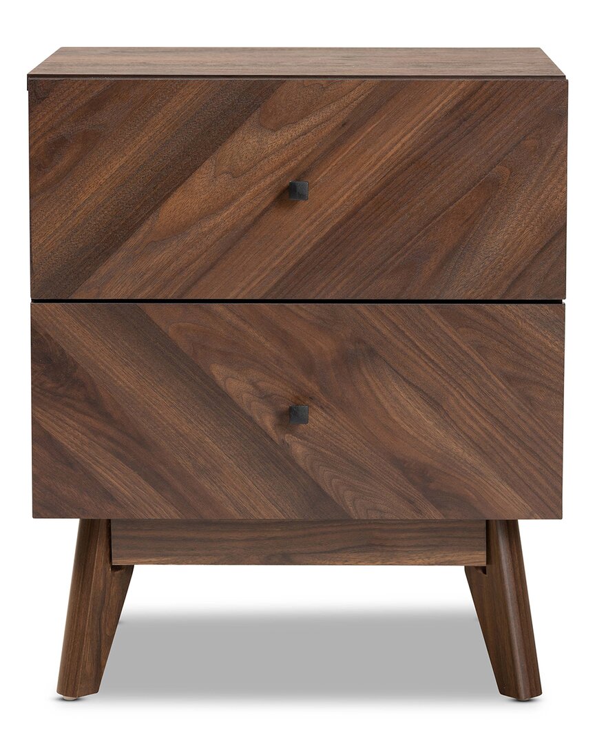 Design Studios Hartman Mid-century Modern Walnut Brown Finished Wood 2-drawer Nightstand