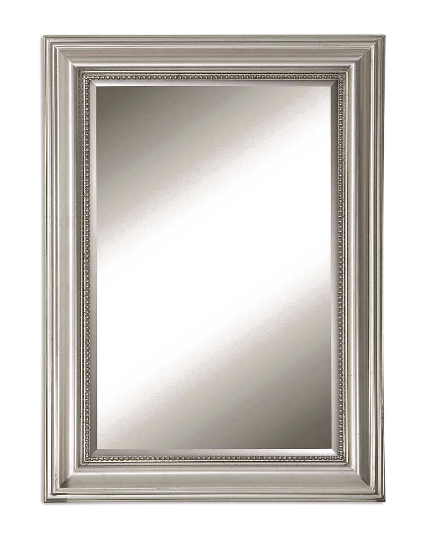 Uttermost Stuart Silver Beaded Mirror In Silver Leaf