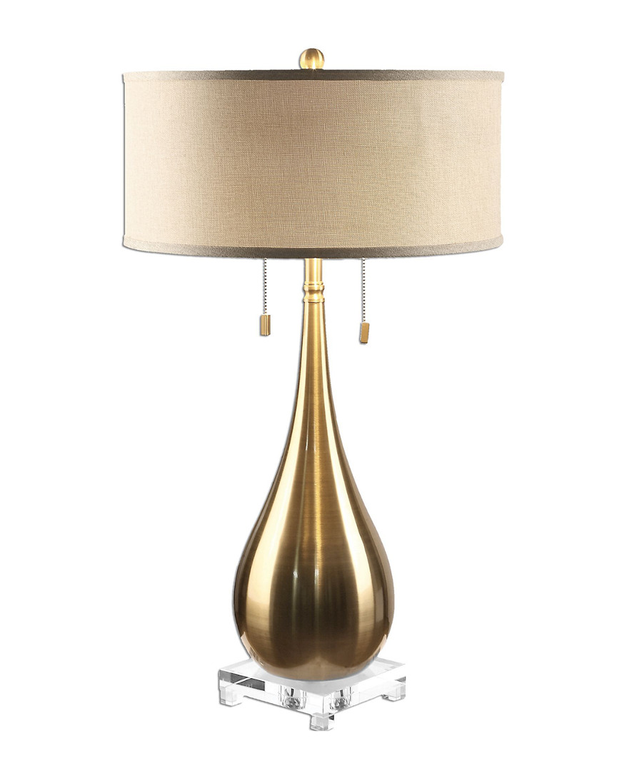 Shop Uttermost Lagrima Brushed Brass Lamp