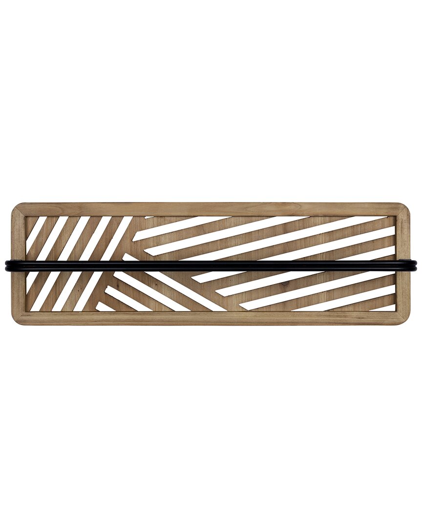 Stratton Home Decor Laser-cut Wood And Metal Towel Bar Wall Decor In Multi