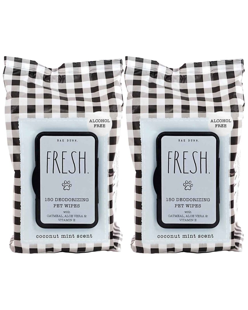 Rae Dunn Fresh. Coconut Mint Deodorizing Pet Wipes 2-pack