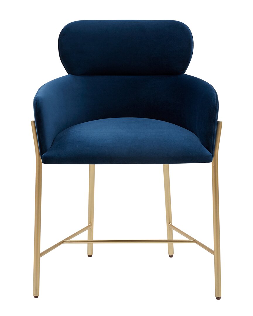 Safavieh Couture Charlize Velvet Dining Chair In Navy