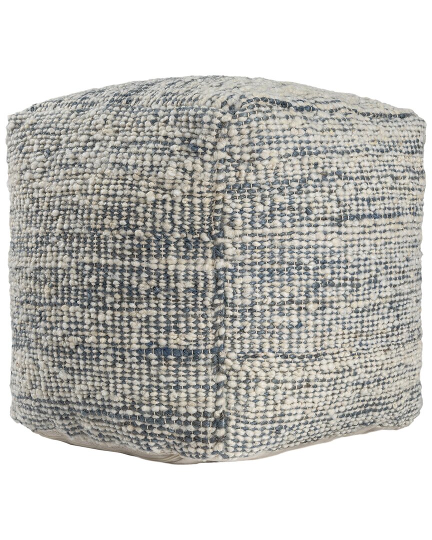 Lr Home Savanna Farmhouse Distressed Handmade Woven Pouf In Green