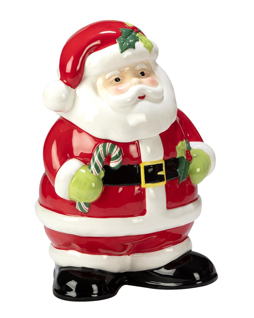 Certified International Holiday Magic Santa 3d Cookie Jar In Red