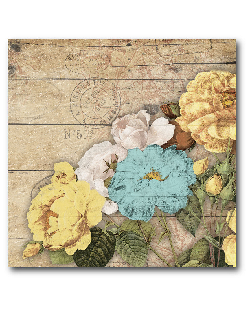 Courtside Market Wall Decor Yellow & Teal Floral Ii