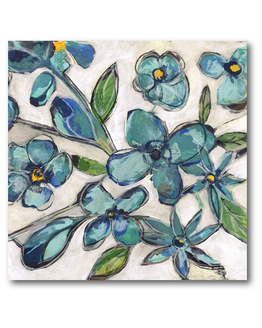 Courtside Market Wall Decor Aqua Floral Artwork