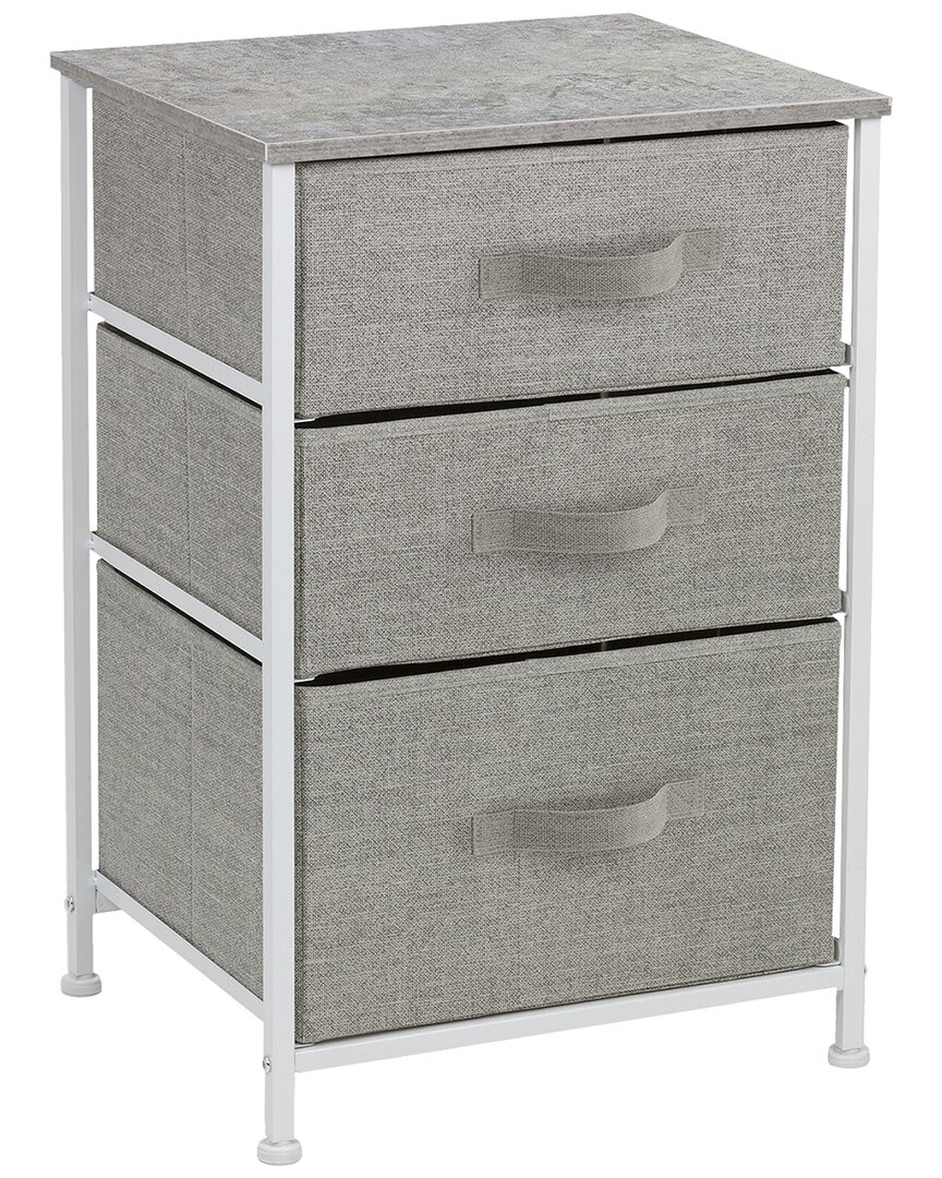 Sorbus 3 Drawer End Table In Grey