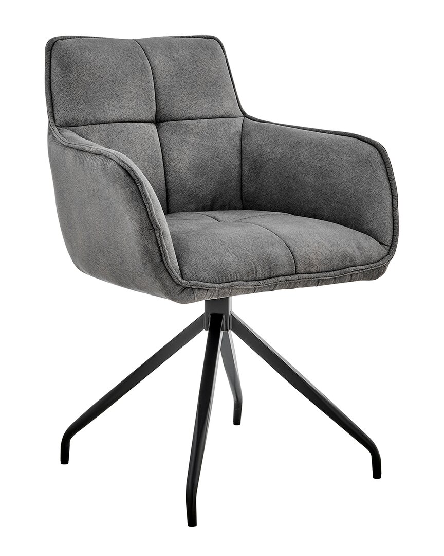 Armen Living Noah Dining Room Accent Chair In Charcoal
