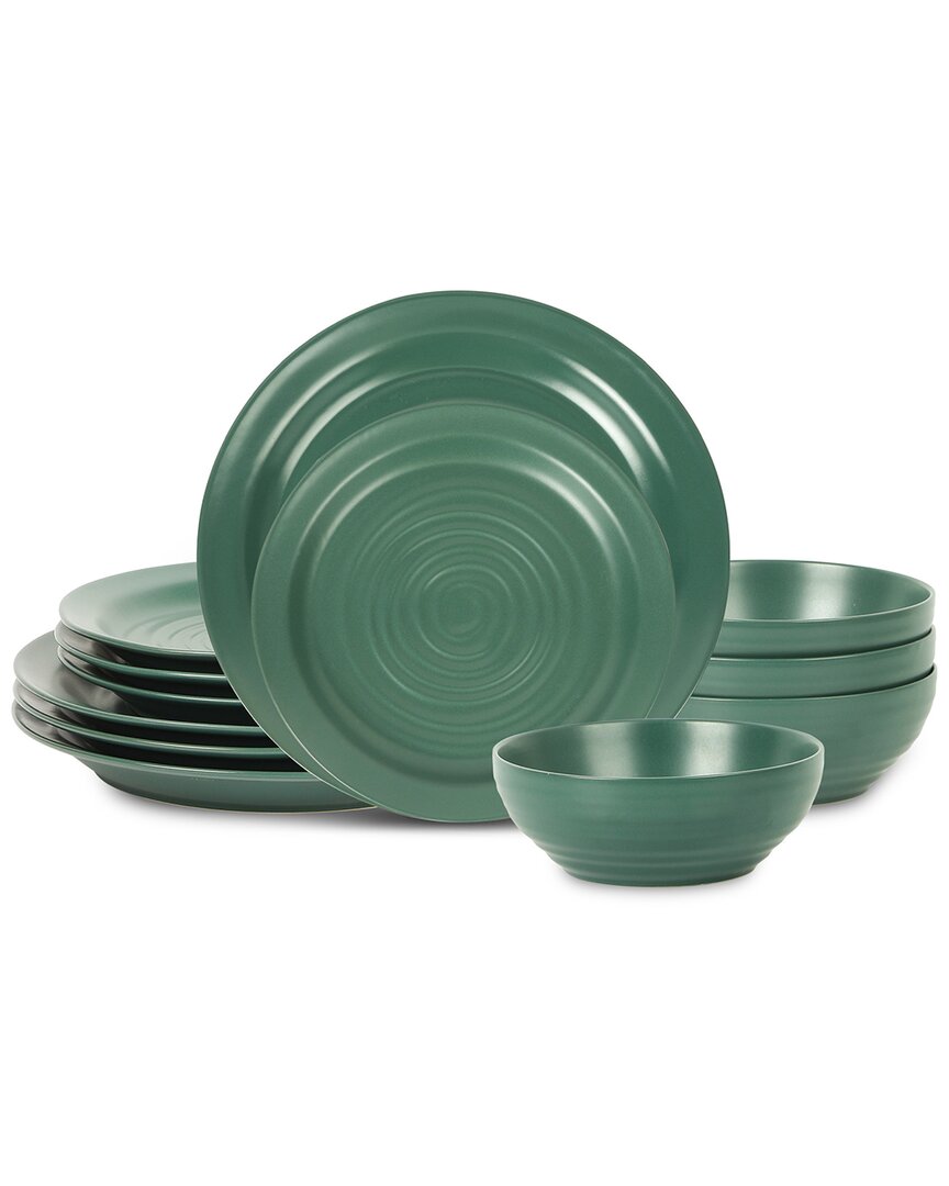 Stone Lain Orbit 12pc Dinnerware Set Green