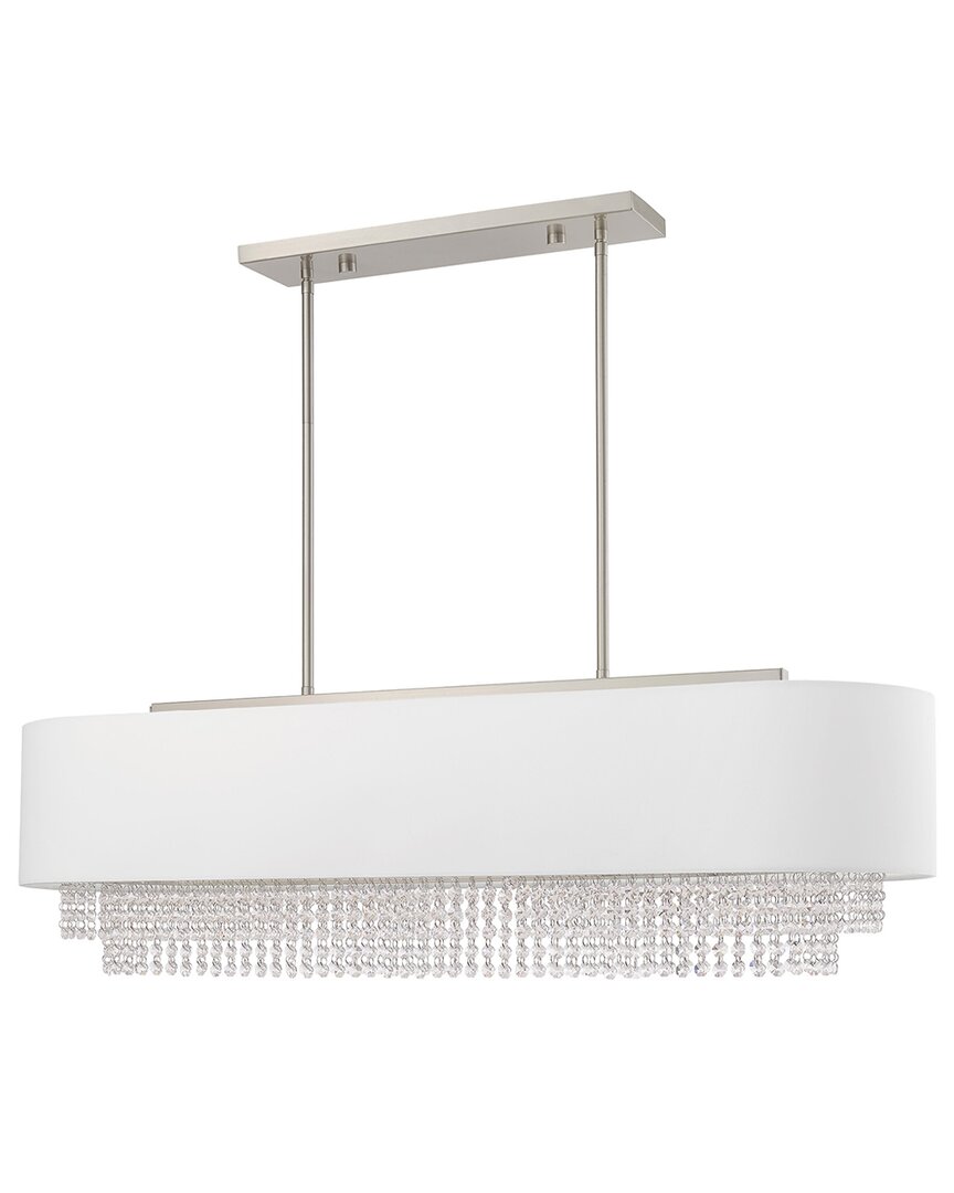 Livex Lighting Carlisle 5 Light Brushed Nickel Linear Chandelier