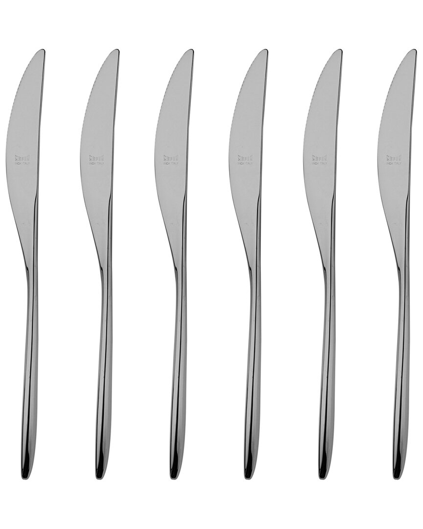 Mepra Set Of 6 Steak Knives In Black