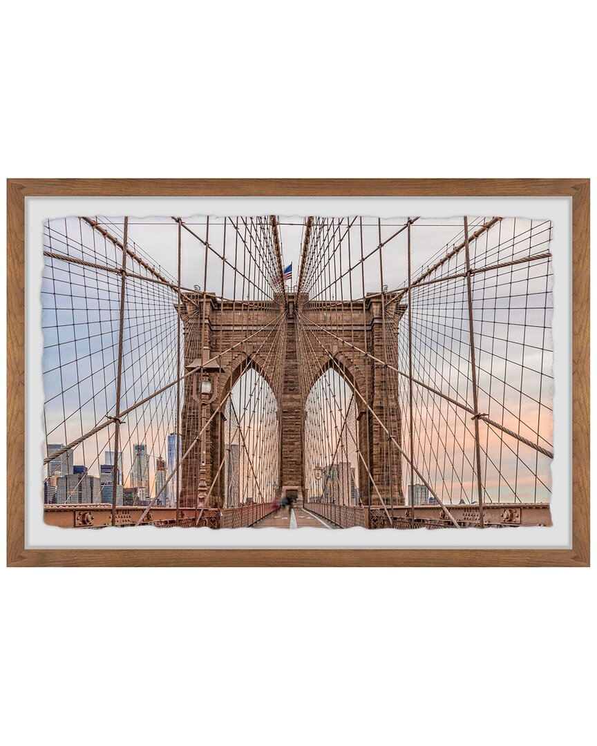 Marmont Hill The Iconic Brooklyn Bridge Framed Print In Multicolor