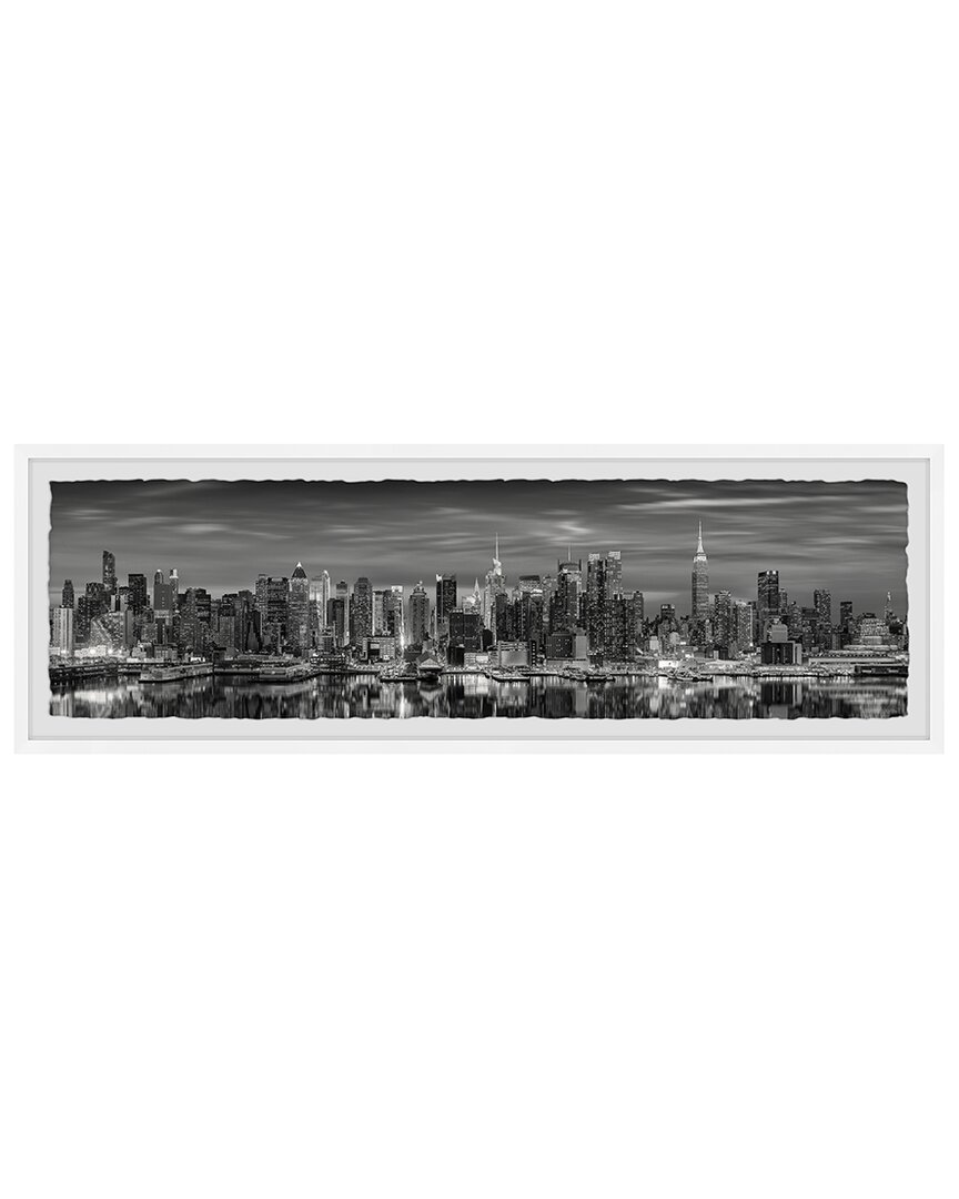 Marmont Hill Nyc Night Skyline Framed Print In Multicolor