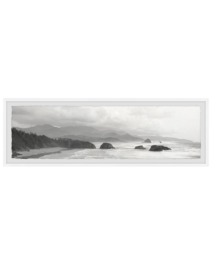 Marmont Hill Cloudy Beach Framed Print Wall Art In Multicolor