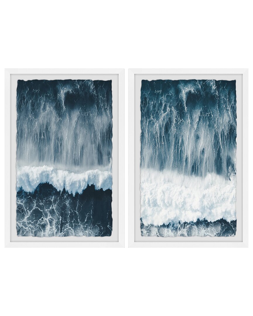 Marmont Hill Raging Waves Diptych Wall Art In Multicolor