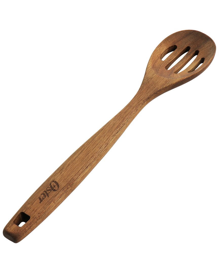 Oster Acacia Wood Slotted Spoon Cooking Utensil In Brown