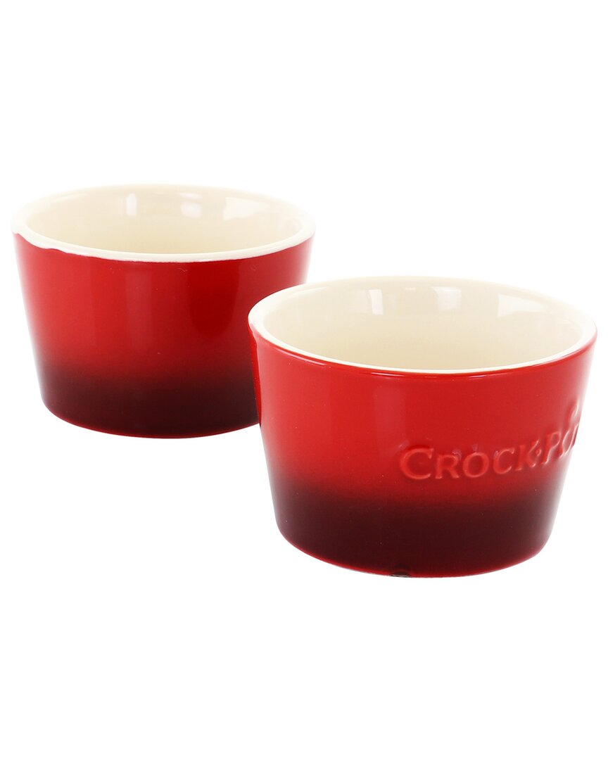 Crock-pot Crockpot Artisan 2pc 8oz Stoneware Ramekin Set In Red