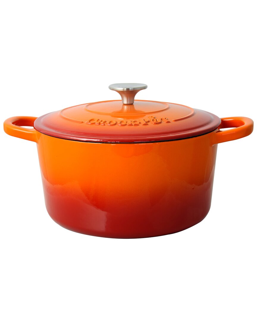 Crock-pot Crockpot Artisan 5qt Enameled Cast Iron Dutch Oven In Orange
