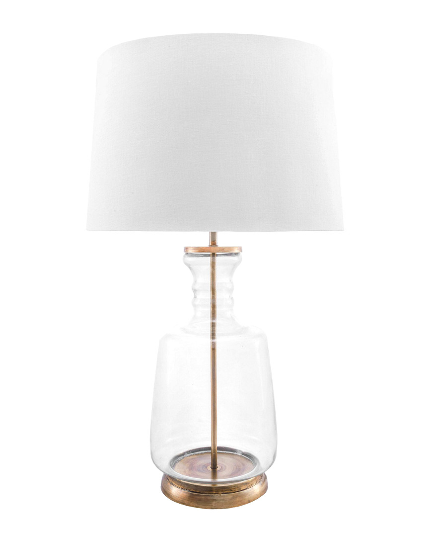 Nuloom 24in Briella Clear Glass Cotton Shade Table Lamp