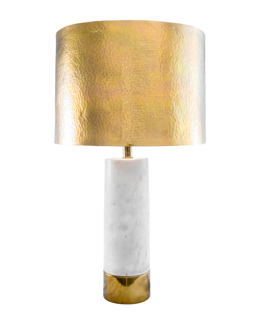 Nuloom 23in Alessia Marble & Iron Aluminium Shade Table Lamp