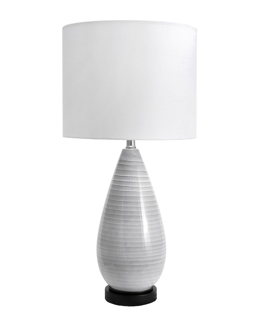 Nuloom 27in Aleja Glass & Metal Linen Shade Table Lamp