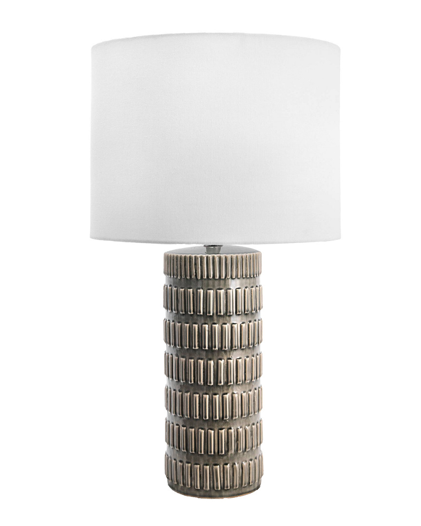 Nuloom 25in Paris Ridged Ceramic Linen Shade Table Lamp