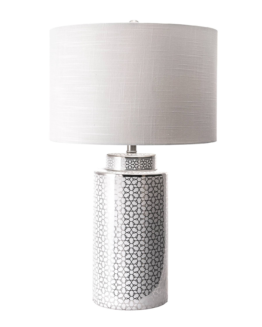 Nuloom 29In Molly Ceramic Floral Trellis Linen Shade Table Lamp