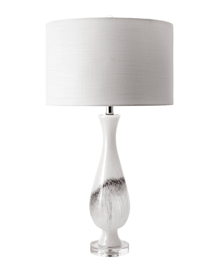 Nuloom 30in Gia Glass Marbleized Vase Linen Shade Table Lamp