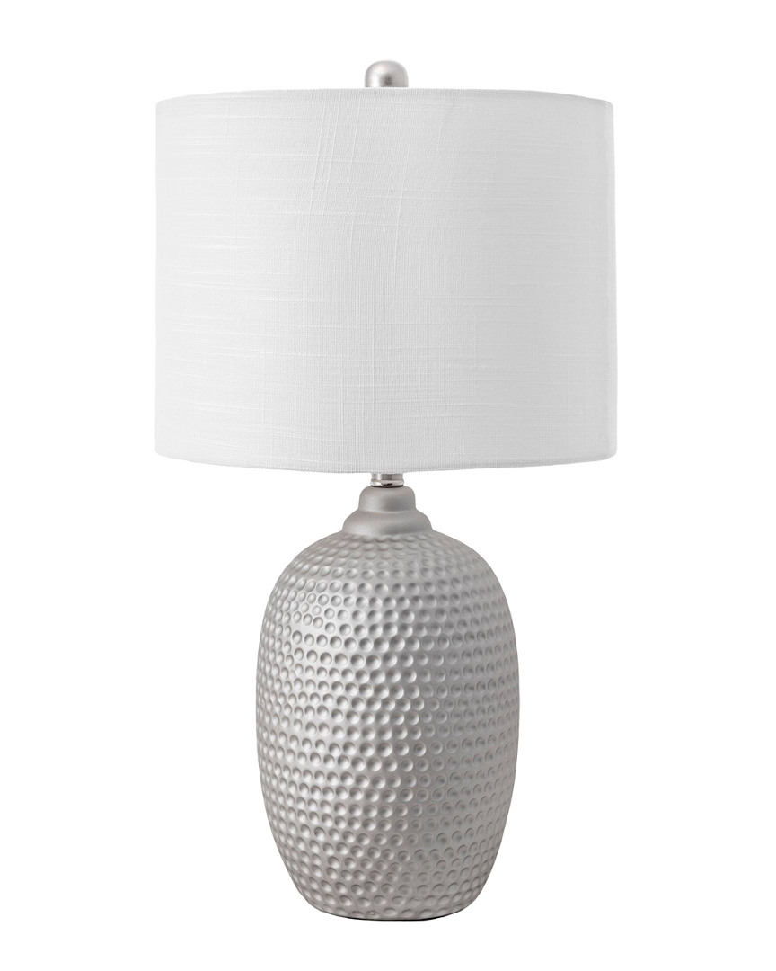 Nuloom 21in Maia Stippled Metal Vase Cotton Shade Table Lamp
