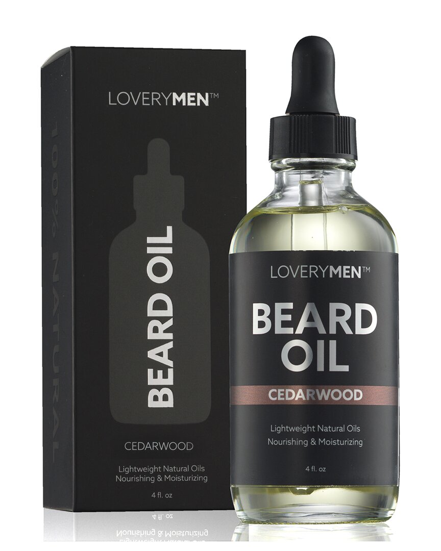 Lovery 4oz Cedarwood Scented Beard Oil In Black